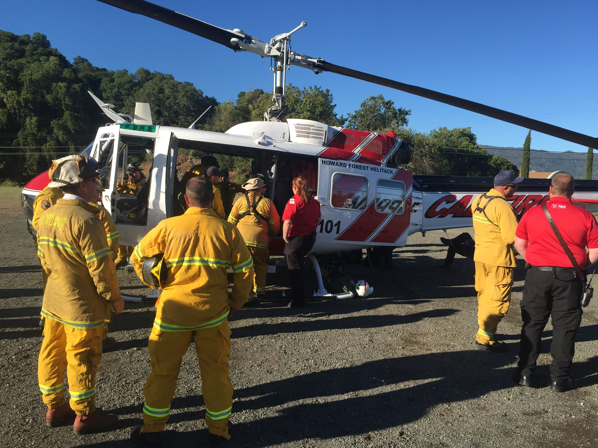 Helicopter crew in action